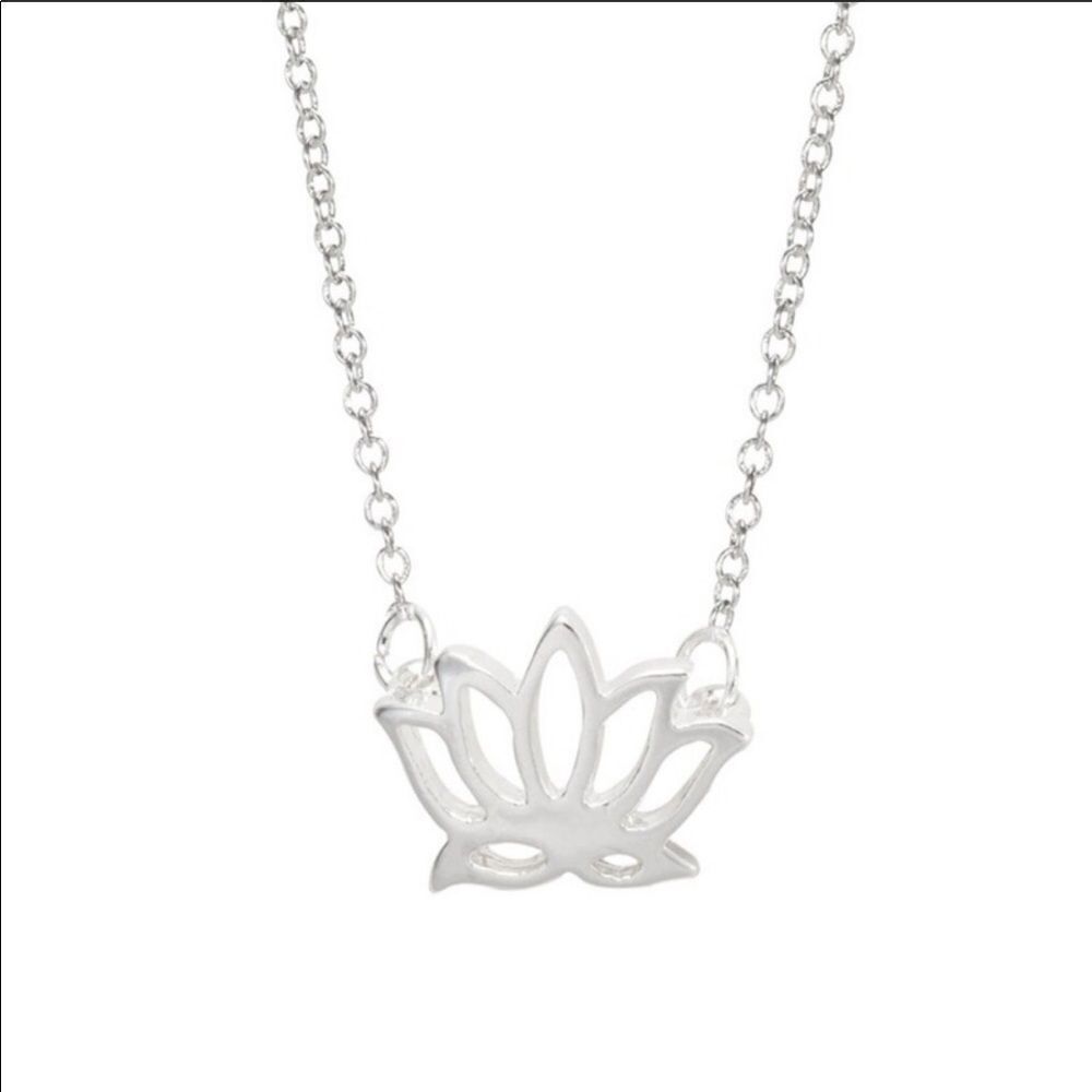 Necklace Silver Lotus Flower Cute Delicate